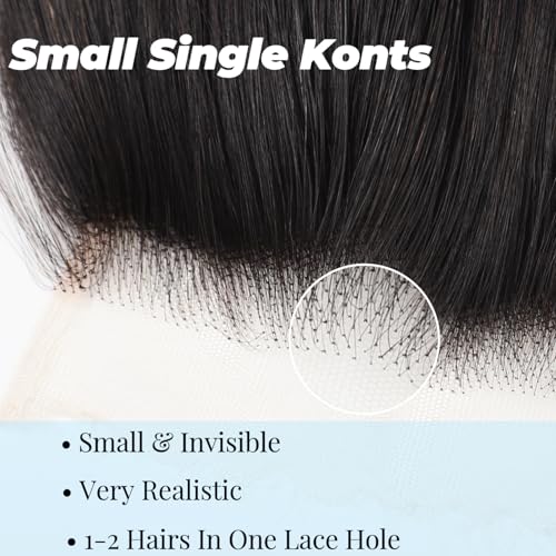 5x5 SKINLIKE 100% Real HD Lace Closure Body Wave Human Hair Closure 0.095mm Ultra-thin Invisible Swiss HD Lace Closure Pre Plucked Small Single Knots Brazilian Virgin Human Hair Closure 18inch