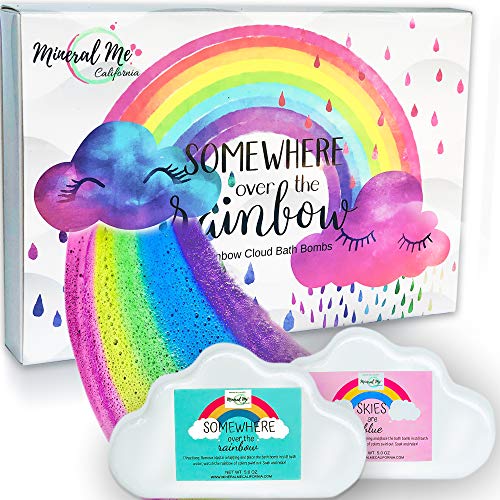 Bath Bombs for Kids - Natural Magic Rainbow BathBombs with Organic Ingredients, Moisturizing, Vibrant Colors & Rich Bubbles, Cloud Bath Bombs, Stocking Stuffers, Christmas Gifts for Kids, Girls, Boys