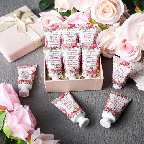 50 Pcs Thank You Hand Cream Bulk Appreciation Gifts for Woman Inspirational Travel Hand Cream Gift Set Always Remember You Are Braver Than You Believe Hand Lotions for Women Coworker Teacher