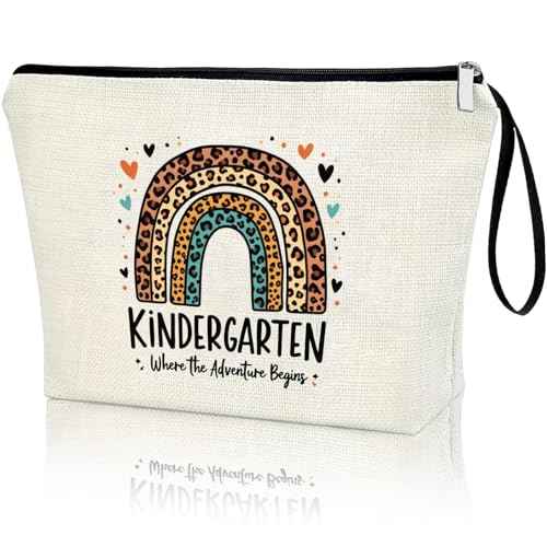 Kindergarten Teacher Appreciation Gift Teacher's Day Gifts Kindergarten Where The Adventure Begins Gift to Kindergarten Teacher First Day of Kindergarten Back to School Zipper Pouch for Women