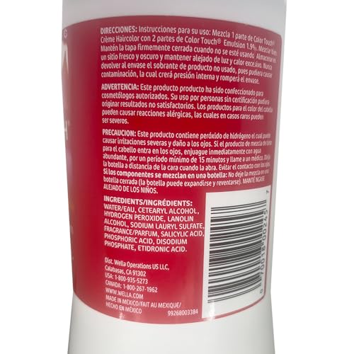 Color Touch Emulsion 1.9% 6 Volume 33.8 Fl Oz | Color Touch Hair Color Developer and M Hair Designs Tint Brush Comb (Bundle)