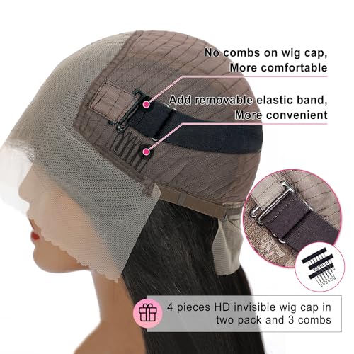 13x6 Deep Wave Lace Front Wigs Human Hair 200 Density HD Lace Front Wigs Human Hair Pre Plucked Bleached Knots Glueless Wigs Human Hair Wet and Wavy for Women (Natural Black 13X6, 20 inch, Curly)