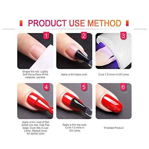 VENALISA 2Pcs Black White Gel Nail Polish Kit, Nail Gel Polish Set Soak Off UV LED Nail Art Starter Manicure Salon DIY at Home