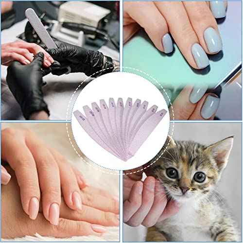 80/80 Grit Nail Files (10 Pack), Emery Boards for Acrylic Nails and Gel Nails, Coarse Nail File Double Sided 80 Grits Emory Professional Nail Filers Reusable Washable Manicure Curved Gray