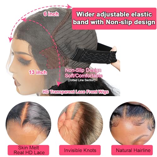 14 Inch Deep Wave Lace Front Wigs - Pre Plucked 200 Density Bob Wig - Glueless, Short Curly Human Hair Wig - Natural Black