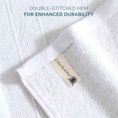 Casa Platino 100% Cotton Washcloths 6 Pack - Spa & Salon Quality Face Towels - Ring Spun, Soft & Absorbent Wash Cloth Rags for Body, Beauty, Home, Gym - Fingertip Towels - 13"x13", White Washcloths