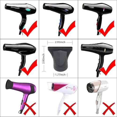 2PCS Hair Dryer Attachment Universal Black Plastic Blower Nozzle Replacement Styling Tool for Home Use or Professional Salon Hairdressing Blow Outer Diameter 4.2cm to 4.6cm