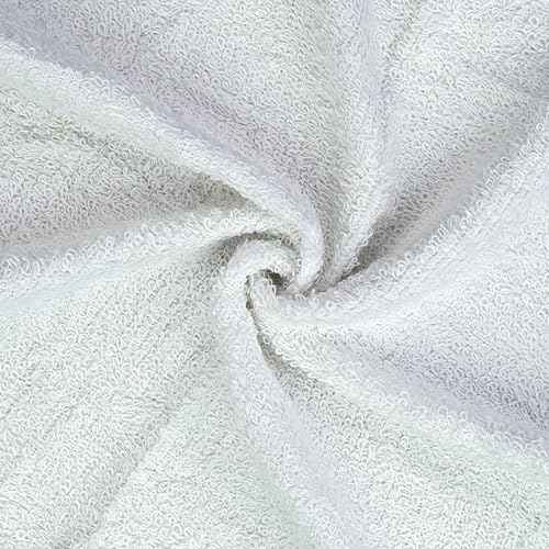 DecorRack 10 Pack 100% Cotton Wash Cloth, Luxurious Soft, 12 x 12 inch Ultra Absorbent, Machine Washable Washcloths, White (10 Pack)