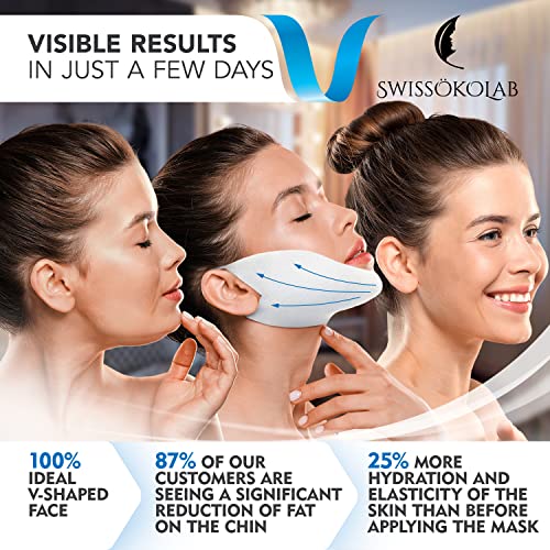 SWISS?KOLAB V shape lifting up Face Mask Chin Up Patch Double Chin Reducer Chin Contour Tightening Firming Face Lift Tape Mask V-Line Neck Lifting Patches V Shaped Slimming Face Mask 5 pcs