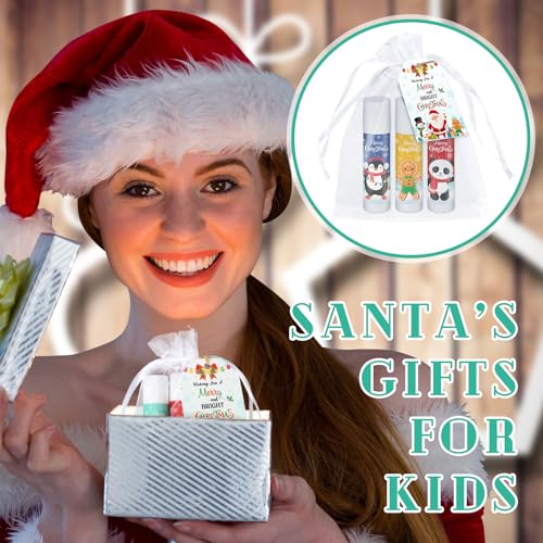100 Pack Christmas Lip Balm Bulk Party Favors, Holiday Stocking Stuffers for Women Men, Small Employee Appreciation Gifts, Winter Moisturizing Lip Care Set for Coworkers Staff Thank You Gifts