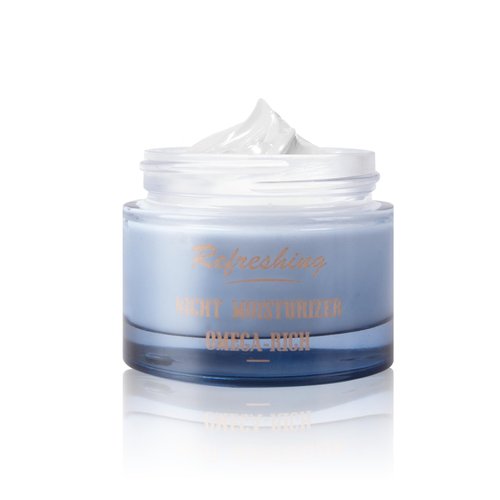 SKSOYT Midnight Recovery Omega Botanical Night Cream, Anti-Wrinkle Face Moisturizer with Omega 3, Omega 6, Vitamin C & Hyaluronic Acid, Plumps & Replenishes Skin Barrier – 1.7 fl oz