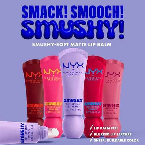 NYX PROFESSIONAL MAKEUP Smushy Matte Lip Balm, Tinted Lip Moisturizer with Soft, Matte Finish - Snuggle SZN (Blush Nude)