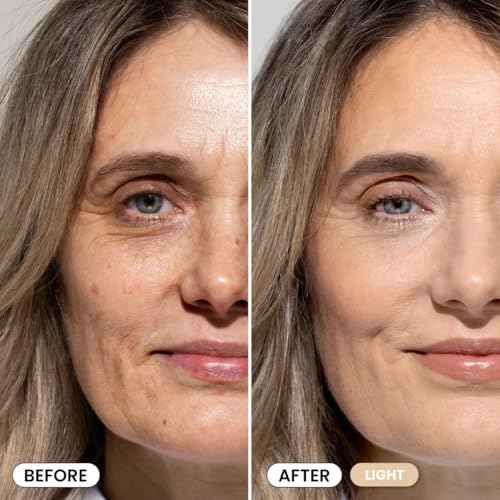 Prime Prometics PrimeSkin CC+ Cream for Mature Women ? Lightweight Liquid-to-Powder Foundation ? Blurs Pores & Covers Age Spots ? Crease-Free, Hydrating & Soft-Matte Finish for Sensitive Skin (Light)