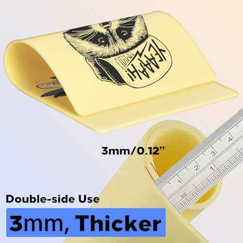 3Pcs 3MM Tattoo Practice Skin - 8"x12" Double Sides, Thick Silicone Fake Skin for Beginners and Artists
