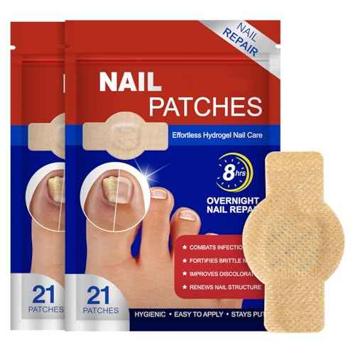 Nail Patches 42 PCS Toenail Treatment Extra Strength 8-Hour Overnight Nail Fast Acting Repair Effortless Hydrogel Nail Care and Repair for Damaged Nails Overnight Renewal for Men and Women