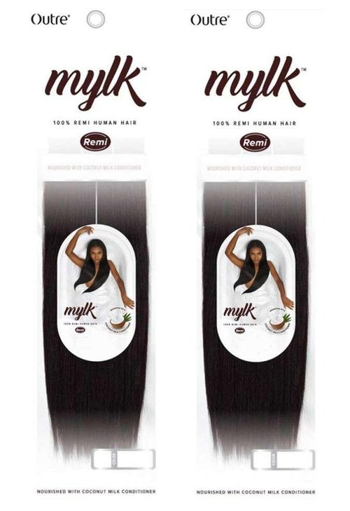 Outre 100% Remi Human Weaving Hair Mylk Yaki 2-PACKS (12", 1)