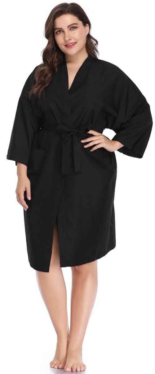 Premium Salon Robe Duo: Lightweight Smock Gown and Pack of 4 Kimono-Style Client Capes for Hair Salon