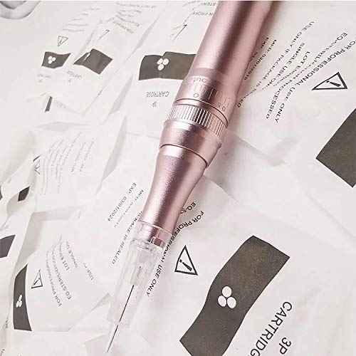 10 PCS M Permanent Make Up Permanent Make Up Needle for Cordless Tattoo Machine - Ombre Powder Brows Microblading Shading Eyeliner Lip Tattoo Permanent Make Up (1RL .18mm)