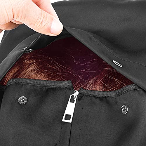 5 Pieces Satin Wigs Storage Bag Hair Extensions Holder Hairpieces Ponytail Bundles Carrier Case with Zipper Folding Hanging Protector Pouch for Travel Daily Use (Black)
