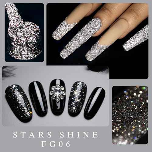 CANNI Black Glitter Gel Polish ? Reflective, Sparkly & Shimmery UV/LED Soak-Off Gel Nail Polish, DIY Manicure, Salon-Quality, Disco Shine for Women & Girls