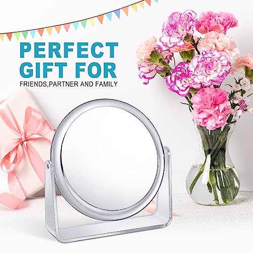 15X Magnifying Makeup Mirror for Desk Double Sided 1X/15X Desk Mirror,Portable Table Small Standing Magnifying Mirror for Cosmetic, Transparent, MKT69Z