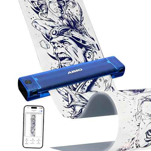 Aimo T08F Wireless Tattoo Stencil Printer - Bluetooth Tattoo Transfer Machine for Long Image Printing Compatible with iPad/Tablet/PC, for Tattoo Artists & Beginners