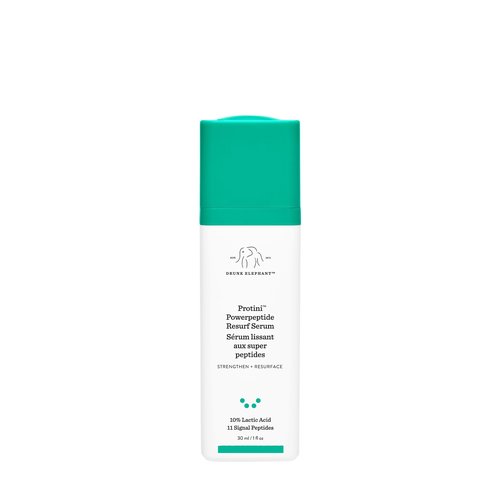 Drunk Elephant Protini Powerpeptide Resurf Serum - 30 ml/1 fl oz - Exfoliating Lactic Acid AHA Serum - Clean Clinical Skincare - Cruelty-Free - Free of Essential Oils, Silicones, and Fragrance