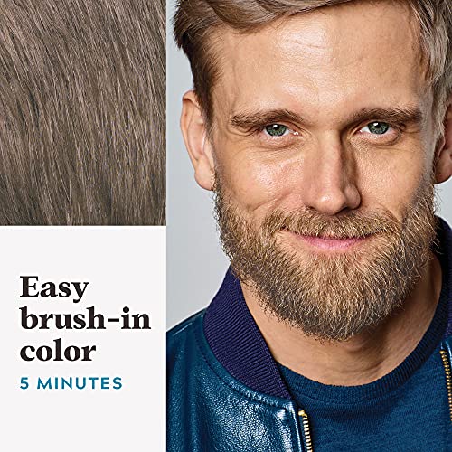 Just For Men Mustache & Beard, Beard Dye for Men with Brush Included, With Keratin Biotin Aloe and Coconut Oil for Healthy Facial Hair - Light Brown, M-25, Pack of 1 (Packaging May Vary)