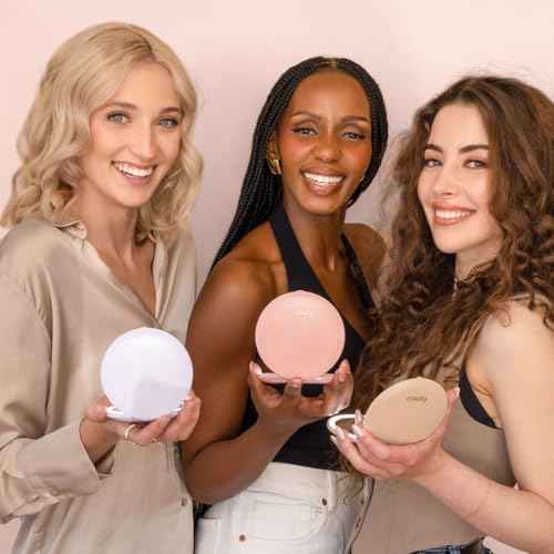 Fancii Mini Taylor Compact Magnifying Mirror with LED Light, 10x/1x, Rechargeable, 3 Light Settings, Dimmable - Small Lighted Travel Handheld Mirror for Pocket, Handbag, Purse, 2-Sided (Pink)