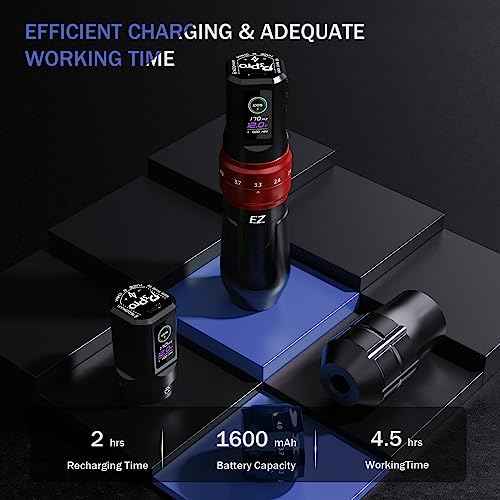 EZ Professional Tattoo Kit, P3 Pro Wireless Tattoo Machine Kit with 1600mAh Power Supply, Complete Tattoo Gun Kit for Beginners with Cartridge Needles Tattoo Ink Black (Matte Black)