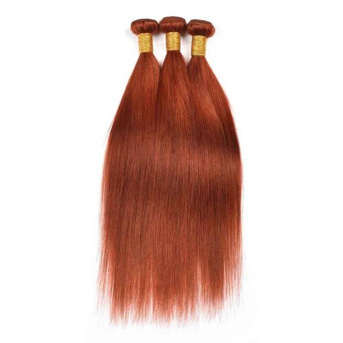 Yuksoocosh Color 350 Burnt Orange Straight Bundles Human Hair Ginger Straight Bundles Double Weft Brazilian Remy Hair Extensions Soft and Silky for Black Woman (26 26 26 inch,3 Bundles)