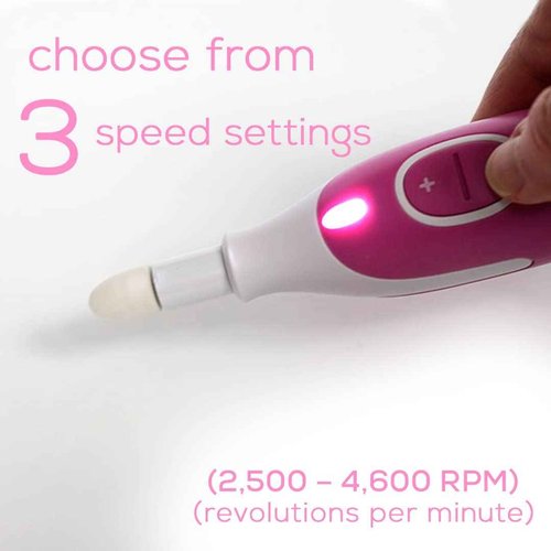 Beurer MP44 Professional Manicure and Pedicure Nail Drill Set, E-File with 7 attachments, LED Light, Electric Nail File with Additional Manual Nail kit, Pink