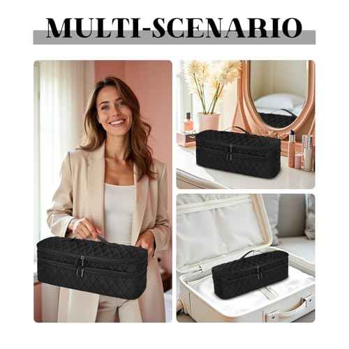 Double-Layer Travel Carrying Case Compatible with Revlon One-Step Hair Dryer Brush/Volumizer/Styler/Shark FlexStyle Attachment Portable Storage Organizer Bag Hair Tools Travel Bag