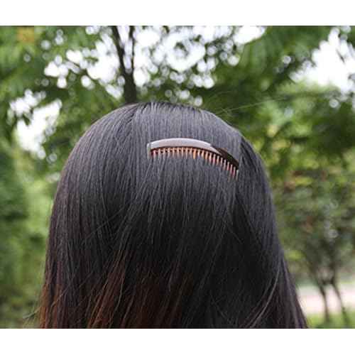 Yeshan 3.2" Plastic Hair Side Comb With Teeth Comb HairPin Clip for women,Brown (12pcs)