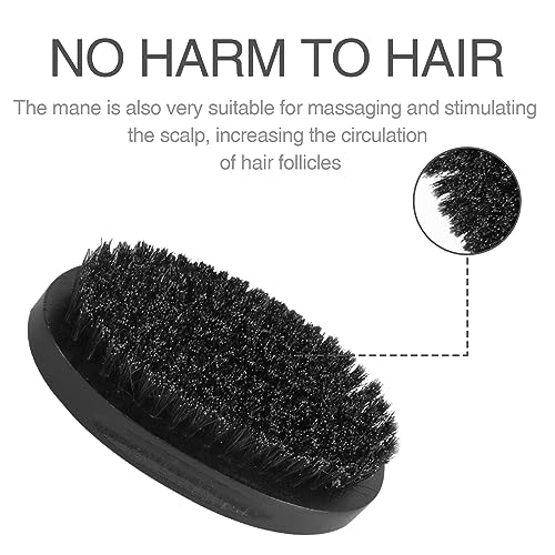 360 Curved Medium Wave Brush with Firm Boar Bristles for Cultivating Waves, Wolfing and Beards - Great Gift for Men