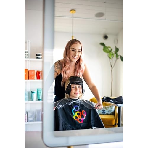 FRAMAR Backwards Bib Disposable Hair Cutting Capes Salon, Protects Clients, Disposable Salon Capes & Chair, Hair Dye Cape, Barber Cape ? 50 bibs