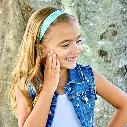 FROG SAC 6 Unicorn Headbands for Girls, Adjustable No Slip Glitter Hair Bands for Kids, Cute Little Girl Sports Head Bands, Sparkly Soccer Gymnastics Headband, Sparkle Hair Accessories
