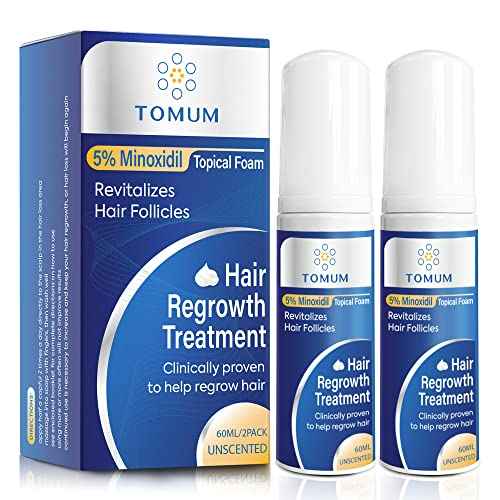 5% Minoxidil Foam for Men and Women Hair Growth, Minoxidil for Men and Women Foam, Lightweight Fast-Absorbing Non-Greasy Hair Regrowth Treatment for Thinning Hair and Balding