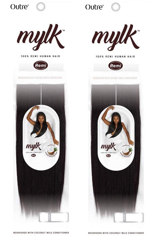 Outre Mylk Yaki Weaving Hair 2-PACKS (10", 1B Off Black)