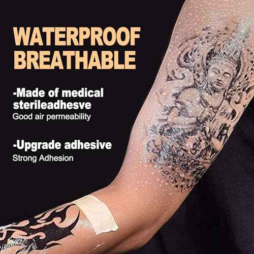 Tattoo Aftercare Bandage Roll, with Sliding Cut 6 Inch x 2.2 Yards, Second Skin Tattoo Cover Protection Transparent Film Dressing Waterproof Breathable Stretch Tattoos Supplies