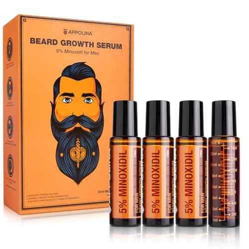 5% Minoxidil Beard Growth Serum for Men, 5% Minoxidil Hair Regrowth Roller Bottle Design, Extra Strength Beard Growth Oil for Stronger Thicker Fuller Beard Faster