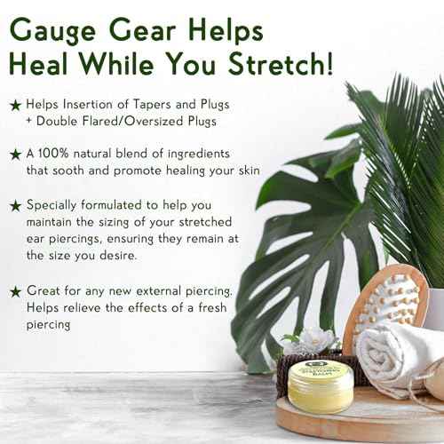 Ear Stretching Balm | 10 ml Jar | Piercing Aftercare | Stretched or Damaged Skin Care | All Natural Moisturizing Salve w/Jojoba