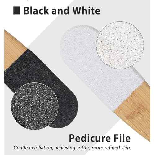Foot Callus Remover, 2Pcs Pumice Stone Foot File with Ergonomic Wooden Handle, Pedicure Tool for Dead Skin Cracked Heels Wet Dry Use (Small)