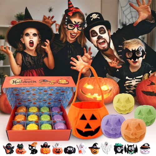 12 Piece Halloween Bath Bombs with Toys Inside for Kids, Bath Bombs with Surprise Inside, Halloween Party Favors for Kids, Halloween Trick or Treat Treat Gifts¡¦