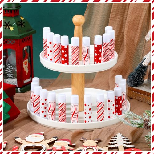 150 Pcs Christmas Candy Flavor Lip Balms Bulk Holiday Peppermint Candy Flavor Lip Balms Christmas Party Gifts Stocking Stuffers Bulk Thank You Gifts for Employee Staff Coworkers Teacher