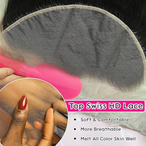 13x6 Skinlike Real HD Lace Frontal Only Human Hair,0.10mm Ultra-thin Invisible Swiss HD Lace Front Human Hair,Pre Plucked Invisible Small Knots, Silky Straight 13x6 Frontal Closure 20 Inch