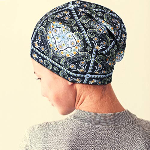 Geyoga 4 Pcs Women's Chemo Hat Slouchy Beanie Cancer Headwear Head Wraps Sleeping Turban Hats Head Scarf for Cancer Patient