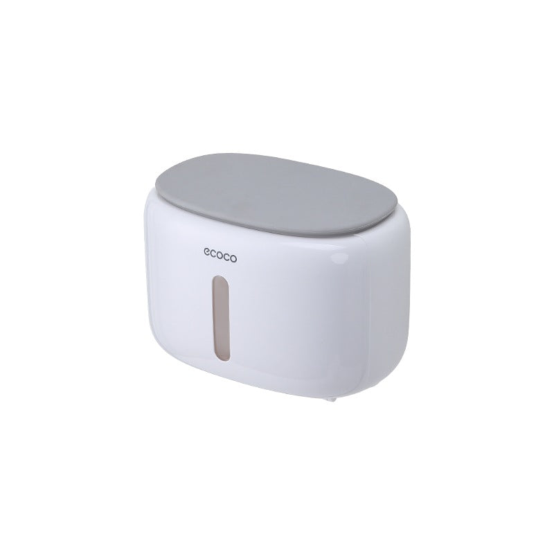 Wall-Mounted Waterproof Toilet Tissue Box Rack with Perforated Design