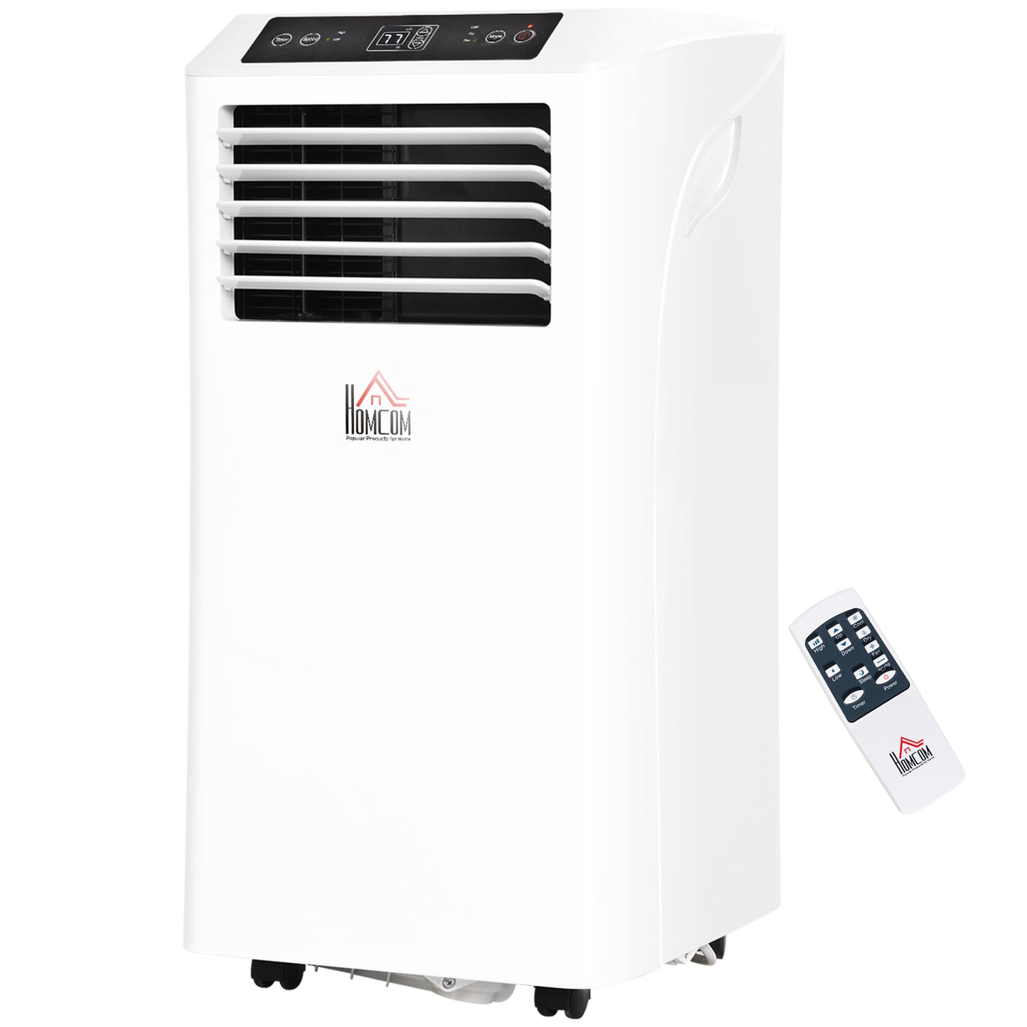 Portable 8000BTU Air Conditioner with Remote Control for Room Cooling & Dehumidifying - White