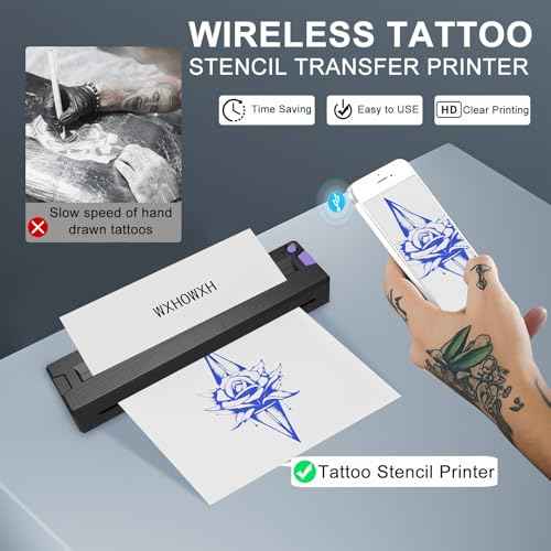 2026 New Tattoo Stencil Printer for Tattoo Artists&Beginners,300 DPI Tattoo Machine with Tattoo Transfer Paper,Portable Wireless Bluetooth Printer Compatible with Phone&PC
